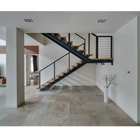 Escalier droit intérieur personnalisé Prima Factory, ensemble d'escaliers modernes en acier et bois pour appartement et projets de construction