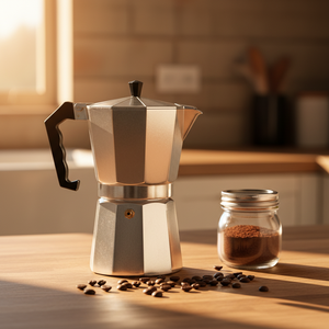 Cafetera <span class=keywords><strong>Moka</strong></span> de Diseño Italiano Clásico, de Aluminio y Acero Inoxidable, con Válvula, Capacidad de 50 ml, Tapa Ecológica, Diseño Moderno - Product Image 1