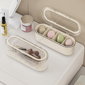 Organizador de Maquillaje Acrílico Moderno Proins al por Mayor, Caja de Almacenamiento de Cosméticos Transparente con Tapa para Escritorio - Product Image 1