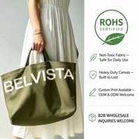 Bolsa de Compras de Lona de Algodón Ecológica, Reutilizable, Biodegradable, de Color Natural, con Bolsillo Interior para Viajes y Trabajo