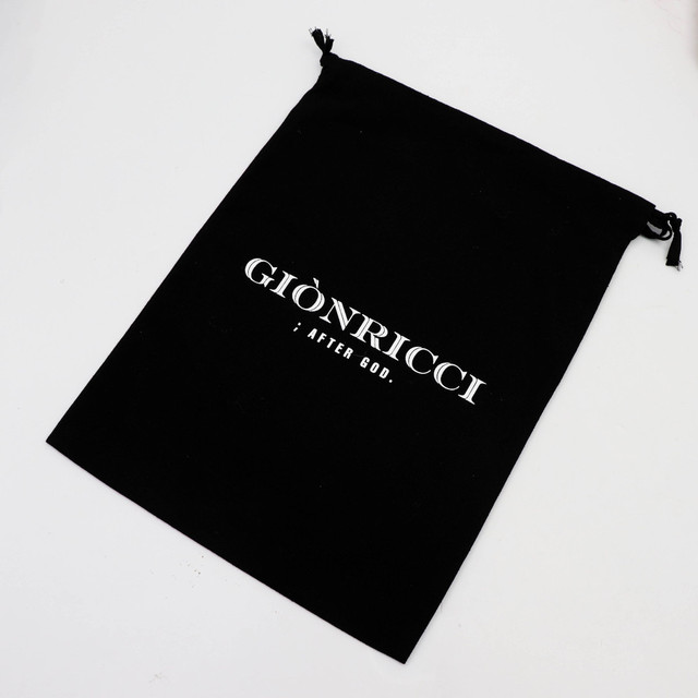 Customized Cotton Drawstring Bag with Cotton Rope for Clothing and Shoes with White logo Environmentally Friendly Dust Bag