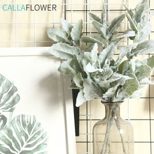 DY1-3125 ประดิษฐ์<span class=keywords><strong>Dusty</strong></span> <span class=keywords><strong>Miller</strong></span>สเปรย์สีเทาสีเขียวFlocked OakใบStemsผ้าไหม<span class=keywords><strong>Dusty</strong></span> <span class=keywords><strong>Miller</strong></span> Leafพืชสําหรับตกแต่งบ้าน - Product Image 4