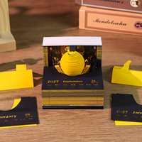 Bloc-notes 3D Magic Ball Golden Snitch, bloc-notes calendrier, décoration de bureau, papeterie animale mignonne, cadeau d'anniversaire de luxe pour les amis