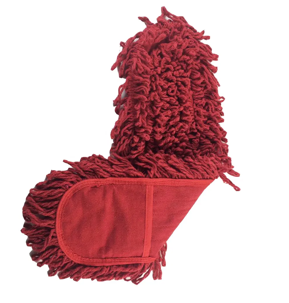 Hot Sale in Korea 60cm Red Pocket Flat Dust Mop Head with Oil for Industry Cleaning