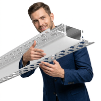 Profilé LED en aluminium pour plafond et mur, modèle 4080 Alu-Tw6214, en alliage d'aluminium, pour bande LED encastrée dans le plâtre.