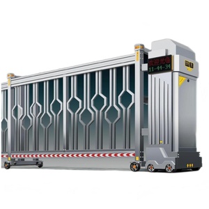 Portail de garage électrique automatique pour écoles et communautés, en acier inoxydable, coulissant, taille standard, design pliable - Product Image 1