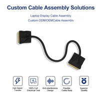 Rakitan Kabel EDP Kustom ICape 30Pin 40Pin 0.5mm Selubung PVC Full HD 4K Perisai EMI Monitor LED Layar Laptop Pabrik OEM