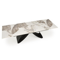2025 nouveaux meubles de salon de Style moderne ensemble de Table à manger en céramique extensible avec utilisation de jambe en métal de matériel pour la salle de Restaurant