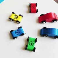 Rompecabezas de educación temprana al por mayor, juego de mesa, coche de juguete de madera, Mini tobogán de velocidad de retroceso para promoción, bolsa con logotipo personalizable