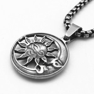 Yunnique-collar con colgante de sol y luna, de acero inoxidable, unisex, diseño geométrico, joyería de moda - Product Image 2