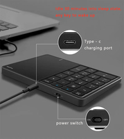Keypad Numerik Nirkabel Dengan Touchpad BT 2.4G Mode Ganda Untuk Penggunaan Tablet Laptop Akuntan