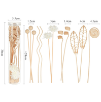 Ensemble de bâtonnets diffuseurs en rotin et fibre avec fleur en bois Sola, parfum d'ambiance longue durée, ornement décoratif pour la maison