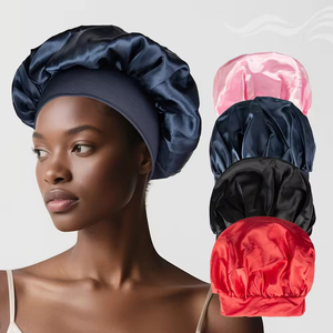 Gorro de Dormir de Seda Satinada, Transpirable, Suave, con Borde Elástico, para Cabello Rizado, Ideal para Dormir, Baño y Ducha - Product Image 1