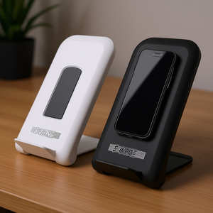 Station de charge sans fil Boostcharge Slim 10W USB-C avec dessus en verre pour téléphone, noir et blanc - Product Image 2