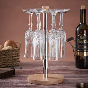 Ensemble de 4 verres à vin élégants en cristal, gobelets sur pied légers au design rond pour servir des cocktails lors de fêtes - Product Image 1