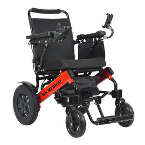 KSM-601S Electric Folding Wheelchair 24V 250W Brushless Motor Compact Wheelchairs Lightweight Folding Fold and Go Wheelchair