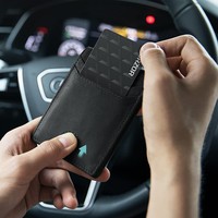 Portefeuille intelligent pour hommes de haute qualité en cuir véritable peau de cheval fou avec fermeture ouverte porte-carte RFID court et portefeuille GPS