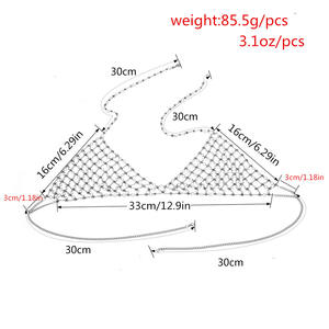 2020 per <span class=keywords><strong>reggiseno</strong></span> con strass Hot Bling Bikini con strass con diamanti e Linger per il petto con catene per il petto con imbracatura Crossover in cristallo per il corpo a catena in vita - Product Image 4