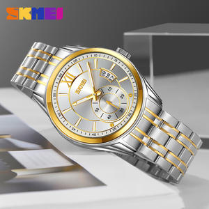 Reloj de pulsera clásico Skmei para hombre, recién llegado, movimiento japonés de cuarzo, 3 ATM, resistente al agua, acero inoxidable, 20mm, hebilla de banda, buzo de cristal - Product Image 6