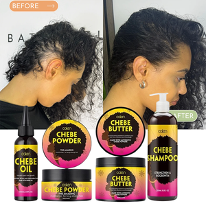 Kit per la <span class=keywords><strong>Crescita</strong></span> dei <span class=keywords><strong>Capelli</strong></span> al Chebe Naturale con Etichetta Privata, Olio Puro di Chebe, Burro Nutriente e <span class=keywords><strong>Shampoo</strong></span> Rinforzante - Product Image 1