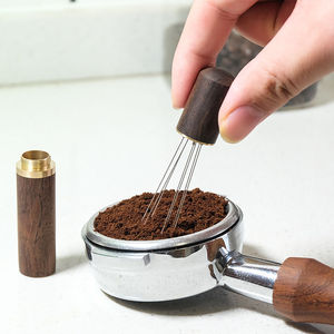 เครื่องกวนผงกาแฟแบบพกพาด้ามจับทำจากไม้บาริสต้าอุปกรณ์8เข็ม - Product Image 3