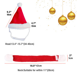 Pet Christmas Elastic Santa Hat with Scarf Collar <b>for</b> <b>Cats</b> Dogs Puppy Kitten and Small Animals - Product Image 6