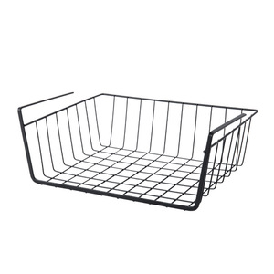 Panier en fil métallique Qiwang à suspendre sous l'armoire, petit format, blanc, organisateur de bureau de cuisine, étagère pliable multi-usage - Product Image 4