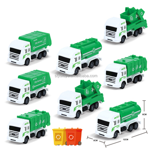 <strong>Mini</strong> Scale Unisex Toy Vehicle Set 8Pcs Sanitation <strong>Garbage</strong> <strong>Truck</strong> Pull-back City Services Vehicle Toy Set Kids Car Model - Product Image 2