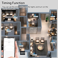 Interrupteur mural tactile en verre trempé WiFi SIXWGH Smart Life, commande vocale, fonction de minuterie, Alexa, Google Home, sans neutre, 10A