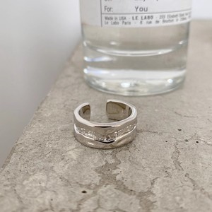 S925 Sterling Silver Minimalist Irregular Textured River Shape <b>Open</b> <b>Ring</b> For Women Index Finger Everyday Wear - Product Image 3