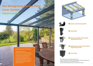 Maison d'été moderne préfabriquée, maison en verre, véranda en aluminium, porte coulissante en <span class=keywords><strong>polycarbonate</strong></span> - Product Image 3