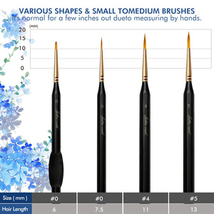 2025 nhãn hiệu riêng Acrylic sơn bàn chải 4 cái thu nhỏ sơn bàn chải thiết lập với chống trượt tay áo - Product Image 2