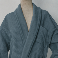 Peignoir épais en tissu gaufré pour hôtel et spa, col châle, pour femmes, durable pour toutes les saisons