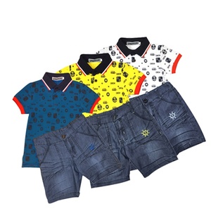 Abbigliamento per Bambini con Logo Personalizzato, Set di Magliette <span class=keywords><strong>Polo</strong></span> a Pois e Jeans con Ancora per Ragazzi in Offerta - Product Image 2