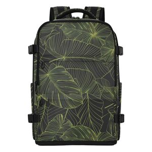Unisex Green Tropical Leaf Print Fashion Casual Sports Custom Backpack Polyester <b>Waterproof</b> Zipper Closure Laptop Travel Bag - Product Image 2