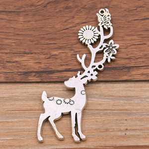 Accessoires de collier, bijoux en alliage, bricolage, alliage électro-plaqué, pendentifs vintage en forme d'animaux, hibou, girafe, éléphant - Product Image 2