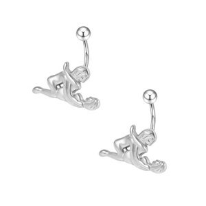 Piercing de ombligo de acero inoxidable con barra curva, divertido y sexy, para hombres y mujeres, con diseño de Kama Sutra. - Product Image 5