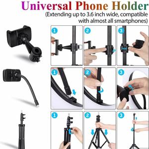 <span class=keywords><strong>Prix</strong></span> bas 10 / 12 pouces Live RGB Mini <span class=keywords><strong>Ring</strong></span> <span class=keywords><strong>Light</strong></span> Profissional <span class=keywords><strong>360</strong></span> Rotation avec trépied et support de téléphone pour téléphone - Product Image 6