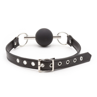 Produit phare : Équipement de bondage SM pour adultes, Balle-bâillon avec sangle en cuir PU, Jouets de contrainte pour couples fétichistes