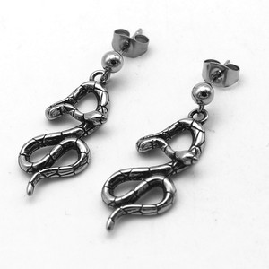 Pendientes colgantes de acero y titanio con forma de serpiente yunnique para hombres y mujeres, joyería de moda con forma de animal - Product Image 1