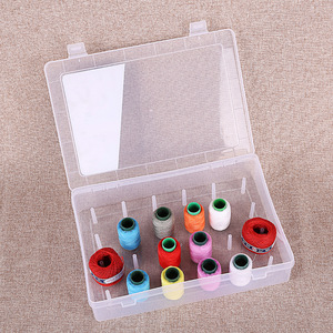 Large Transparent Plastic Square Yarn Box 28x19.5x6.3cm With Lid For Needlework Storage Organizing Threads - Product Image 2