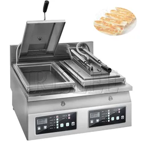 Automatische gebratene Gyoza Kocher Knödel pfanne Elektrische gebratene Friteuse Grill Rühren Braten Kochherd Maschinen