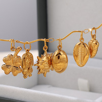 Golden Voyage Fortune | Animal de mer en acier inoxydable plaqué or PVD 18K, pendentif nautique et breloque symbole porte-bonheur pour la fabrication de bijoux