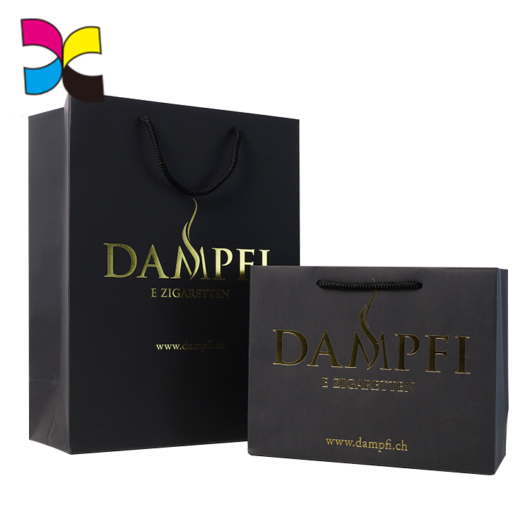 High Quality Paper Bags Custom Logo Paper Bag Gold Stamping Luxury Shopping Clothes Paper Bags With Logo Handle