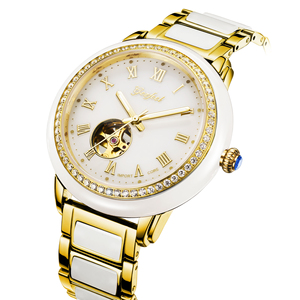 New Arrival High Quality Natural White Jade <b>Watch</b> Luxury White Gold Diamond Skeleton Automatic <b>Mechanical</b> <b>Watch</b> - Product Image 1