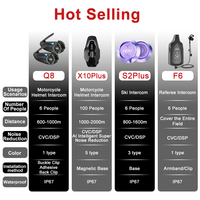 EJEAS Q8 Full Duplex 1000M BT Mesh Moto Helmet Intercomunicador, casque sans fil, écouteurs étanches IP67, interphone pour moto