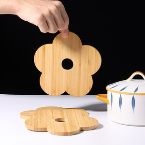 Lindo tapete aislante de calor de bambú y madera, adecuado para uso doméstico, mesa de comedor, estilo minimalista moderno, para tetera y taza de té. - Product Image 3