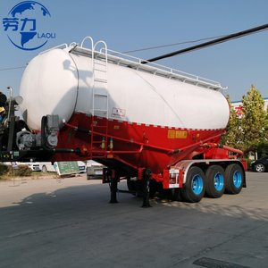 Laoli marque 35cbm en vrac ciment citerne semi-remorque 3 essieux remorque en acier pour la vente de camion - Product Image 1