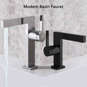 Rubinetto per <span class=keywords><strong>Lavabo</strong></span> in Ottone Termostatico dal Design Moderno Ultra Sottile, Finitura Oro Spazzolato, <span class=keywords><strong>Miscelatore</strong></span> Monocomando Acqua Calda e Fredda - Product Image 4