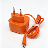 Cargador de Pared de Carga Rápida Tipo-C, Estándar Europeo, Color Naranja, con Cable Tipo-C, Venta al Por Mayor del Fabricante